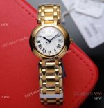 Swiss Quartz Longines PrimaLuna Replica Watches All Gold White Face